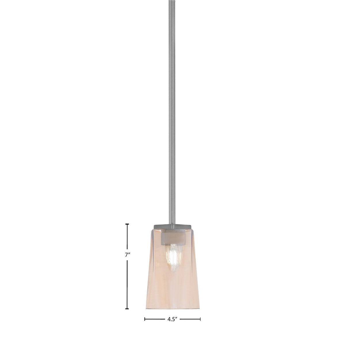Toltec Franklin 5in 1-Light Mini Pendant | Modern Graphite and Amber Gradient Glass | Kitchen Island & Dining Room | 4.5 x 7 in | Model 1201-GP-263