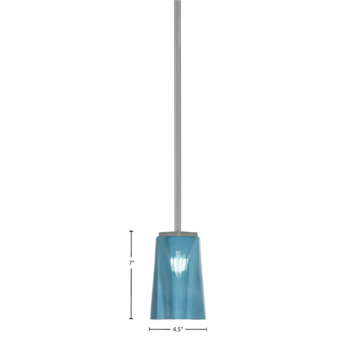 Toltec Franklin 5in 1-Light Mini Pendant | Modern Graphite and Blue Gradient Glass | Kitchen Island & Dining Room | 4.5 x 7 in | Model 1201-GP-265