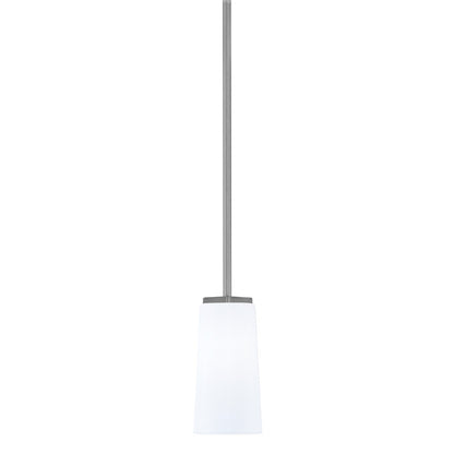 Toltec Franklin 5in 1-Light Mini Pendant | Modern Graphite and White Opal Glass | Kitchen Island & Dining Room | 5 x 10 in | Model 1201-GP-291