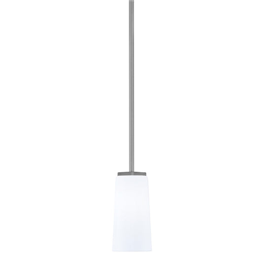 Toltec Franklin 5in 1-Light Mini Pendant | Modern Graphite and White Opal Glass | Kitchen Island & Dining Room | 5 x 10 in | Model 1201-GP-291