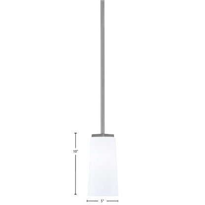 Toltec Franklin 5in 1-Light Mini Pendant | Modern Graphite and White Opal Glass | Kitchen Island & Dining Room | 5 x 10 in | Model 1201-GP-291