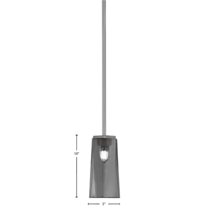 Toltec Franklin 5in 1-Light Mini Pendant | Modern Graphite and Smoke Bubble Glass | Kitchen Island & Dining Room | 5 x 10 in | Model 1201-GP-292