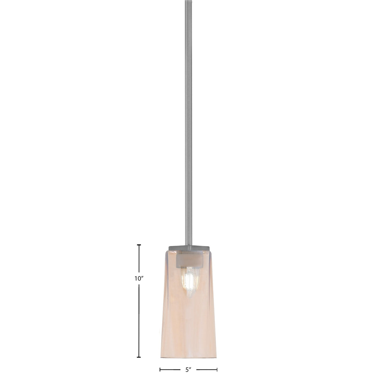 Toltec Franklin 5in 1-Light Mini Pendant | Modern Graphite and Amber Gradient Glass | Kitchen Island & Dining Room | 5 x 10 in | Model 1201-GP-293