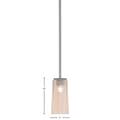 Toltec Franklin 5in 1-Light Mini Pendant | Modern Graphite and Amber Gradient Glass | Kitchen Island & Dining Room | 5 x 10 in | Model 1201-GP-293