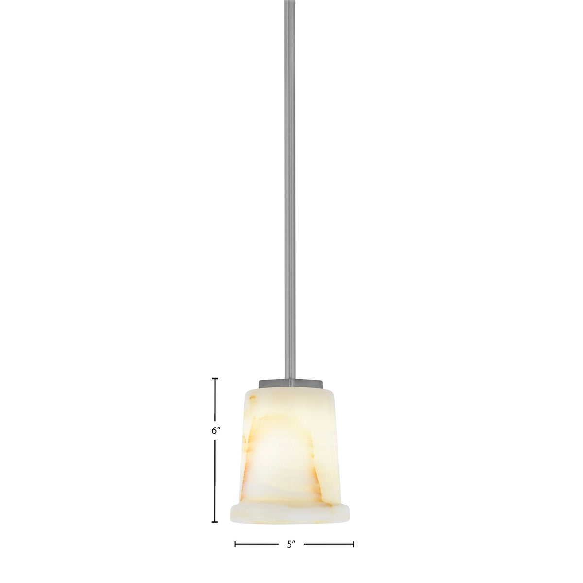 Toltec Franklin 5in 1-Light Mini Pendant | Modern Graphite and Natural Stone Shade | Kitchen Island & Dining Nook | 5 x 6 in | Model 1201-GP-4128