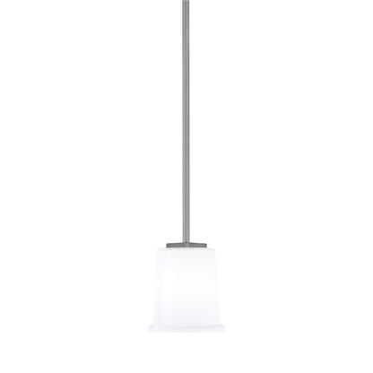 Toltec Franklin 5in 1-Light Mini Pendant | Modern Graphite and White Opal Glass | Kitchen Island & Dining Nook | 5 x 6 in | Model 1201-GP-5031