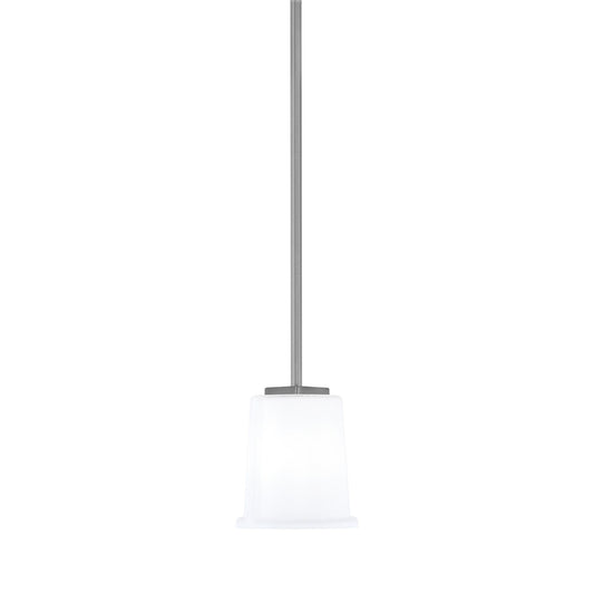 Toltec Franklin 5in 1-Light Mini Pendant | Modern Graphite and White Opal Glass | Kitchen Island & Dining Nook | 5 x 6 in | Model 1201-GP-5031