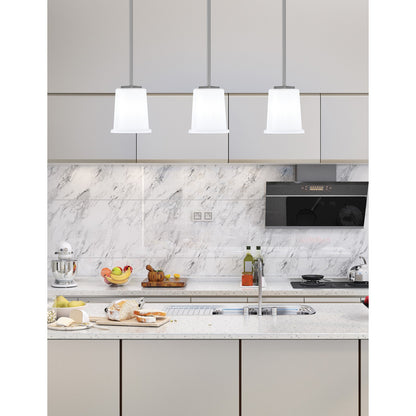 Toltec Franklin 5in 1-Light Mini Pendant | Modern Graphite and White Opal Glass | Kitchen Island & Dining Nook | 5 x 6 in | Model 1201-GP-5031