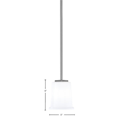 Toltec Franklin 5in 1-Light Mini Pendant | Modern Graphite and White Opal Glass | Kitchen Island & Dining Nook | 5 x 6 in | Model 1201-GP-5031