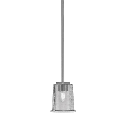 Toltec Franklin 5in 1-Light Mini Pendant | Modern Graphite and Smoke Bubble Glass | Kitchen Island & Dining Nook | 5 x 6 in | Model 1201-GP-5032