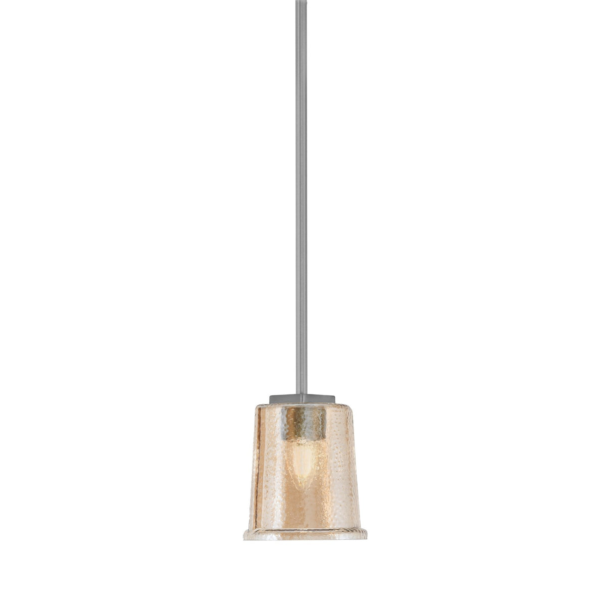 Toltec Franklin 5in 1-Light Mini Pendant | Modern Graphite and Amber Bubble Glass | Kitchen Island & Dining Nook | 5 x 6 in | Model 1201-GP-5033