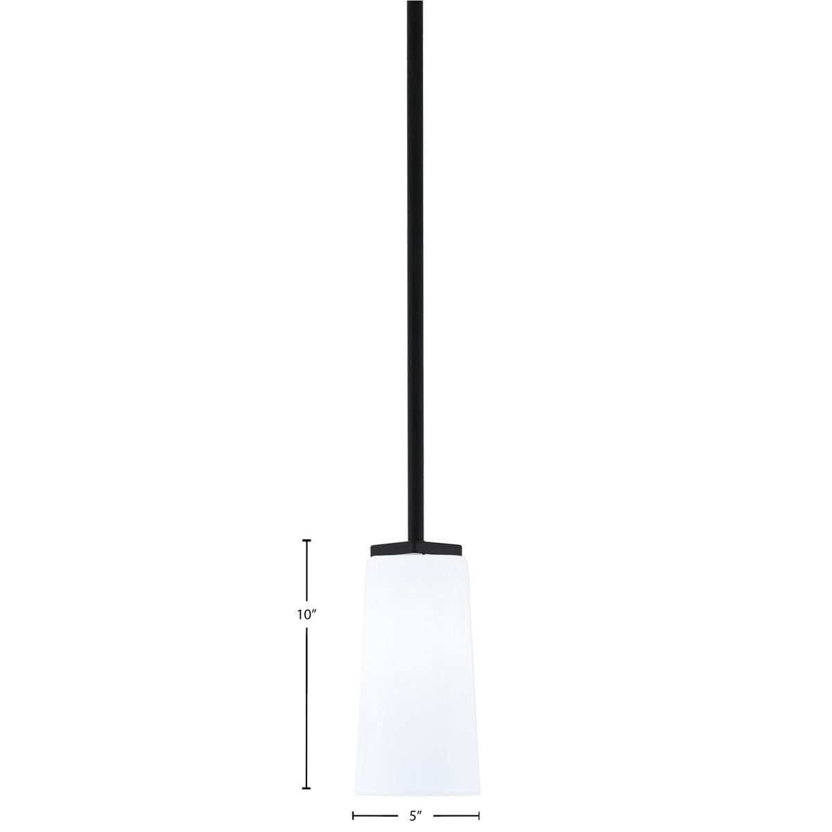 Toltec Franklin 5in 1-Light Mini Pendant | Modern Matte Black and White Opal Glass | Kitchen Island & Dining Room | 5 x 10 in | Model 1201-MB-291