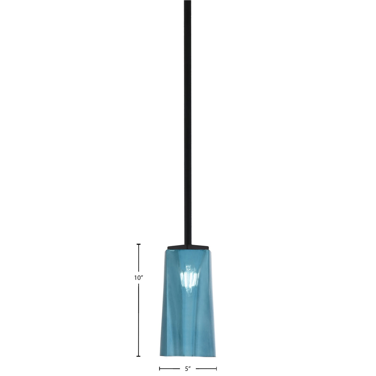 Toltec Franklin 5in 1-Light Mini Pendant | Modern Matte Black and Blue Gradient Glass | Kitchen Island & Dining Room | 5 x 10 in | Model 1201-MB-295