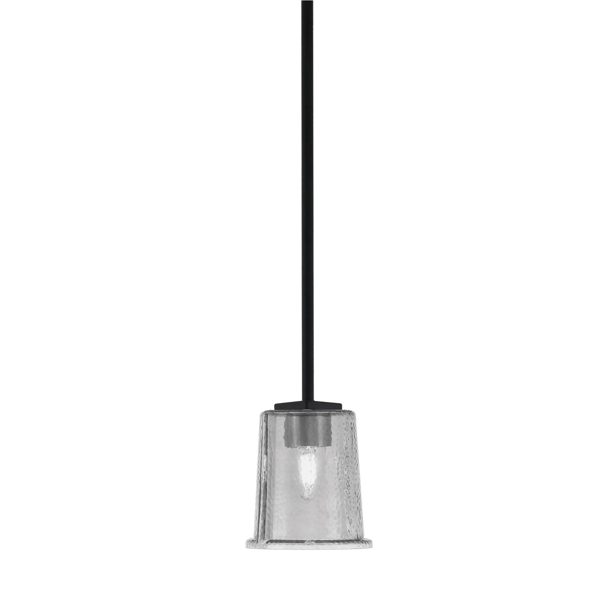 Toltec Franklin 5in 1-Light Mini Pendant | Modern Matte Black and Smoke Bubble Glass | Kitchen Island & Dining Room | 5 x 6 in | Model 1201-MB-5032