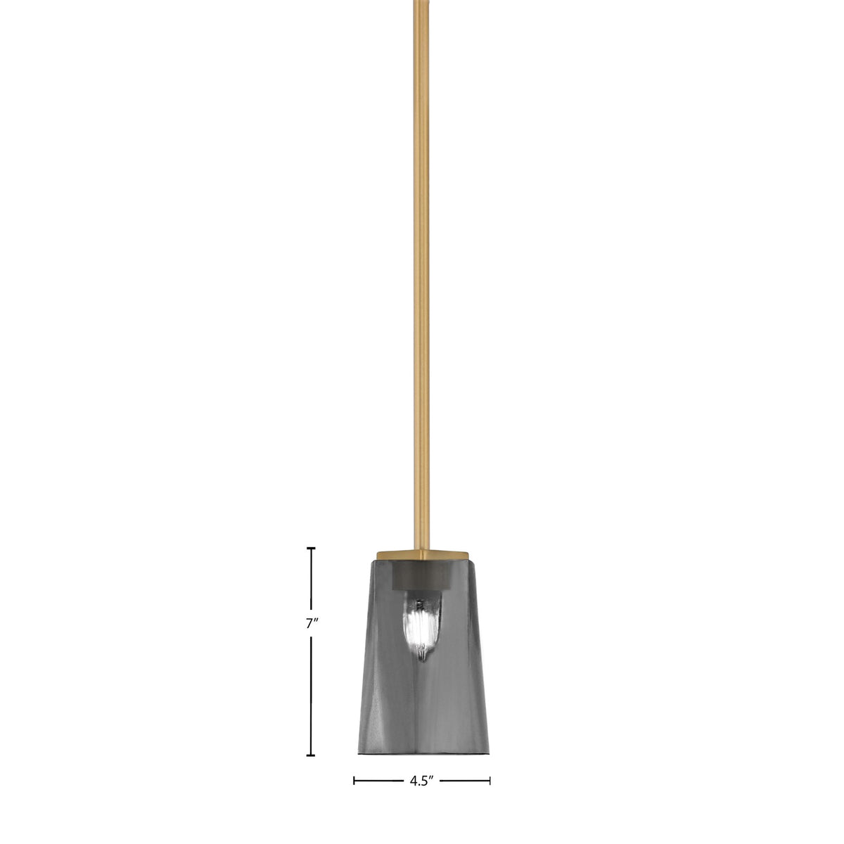 Toltec Franklin 4.5in 1-Light Mini Pendant | New Age Brass and Smoke Bubble Glass | Kitchen Island & Breakfast Bar | 4.5 x 7 in | Model 1201-NAB-262