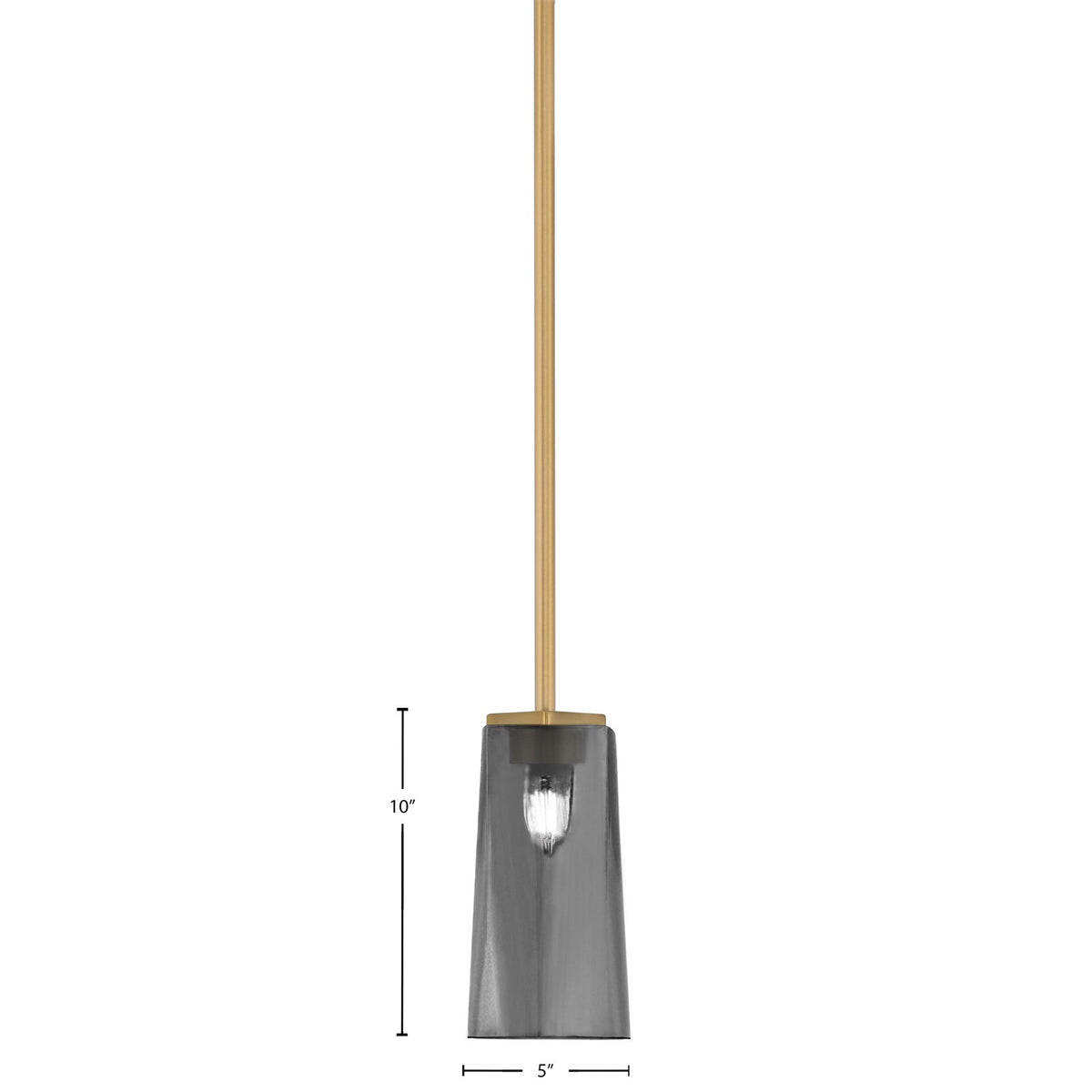 Toltec Franklin 5in 1-Light Mini Pendant | New Age Brass and Smoke Bubble Glass | Kitchen Island & Dining Room | 5 x 10 in | Model 1201-NAB-292