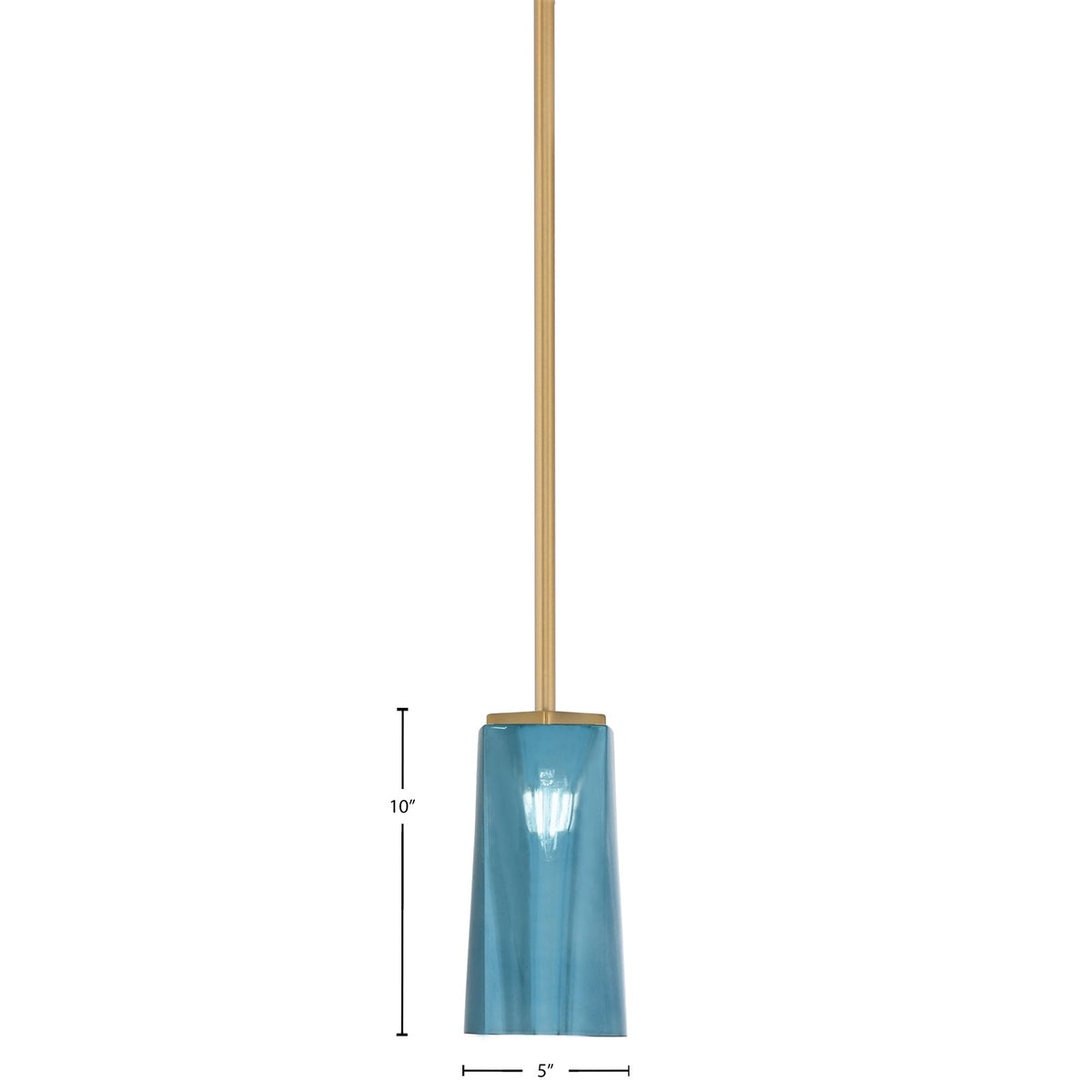 Toltec Franklin 5in 1-Light Mini Pendant | New Age Brass and Blue Gradient Glass | Kitchen Island & Dining Room | 5 x 10 in | Model 1201-NAB-295