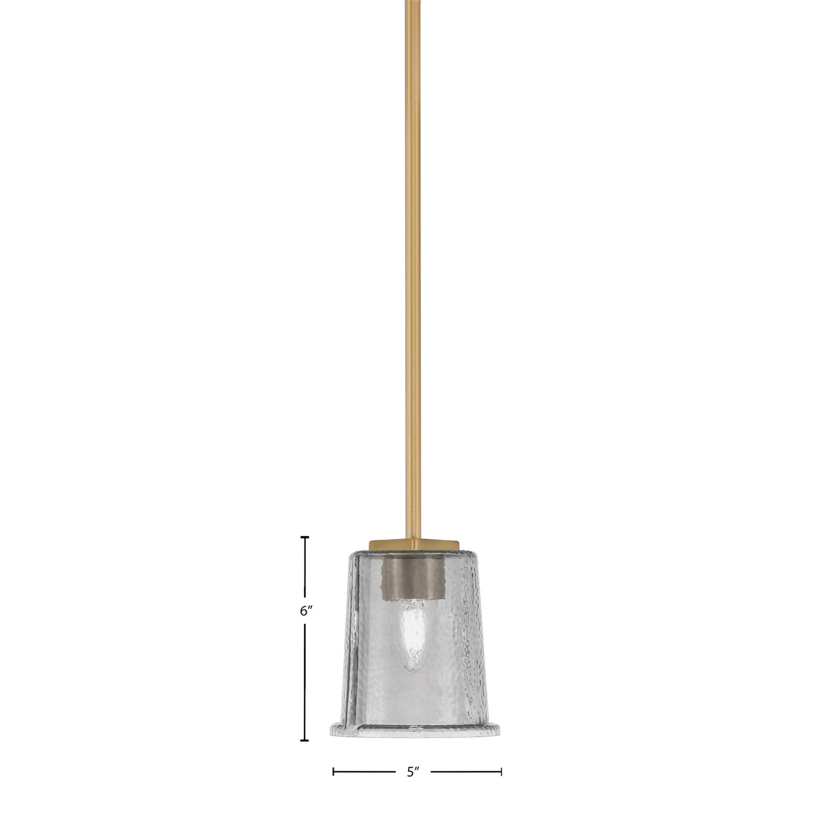 Toltec Franklin 6in 1-Light Mini Pendant | Transitional New Age Brass and Smoke Bubble Glass | Kitchen Island & Dining Room | Model 1201-NAB-5032