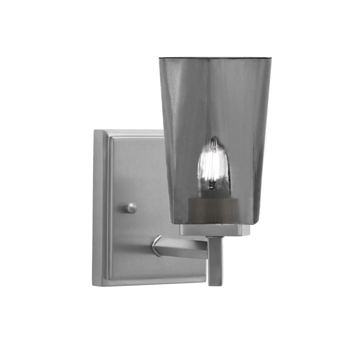 Toltec Franklin 10in 1-Light Wall Sconce | Modern Graphite and Smoke Bubble Glass | Bathroom & Hallway Accent Light | Model 1211-GP-262