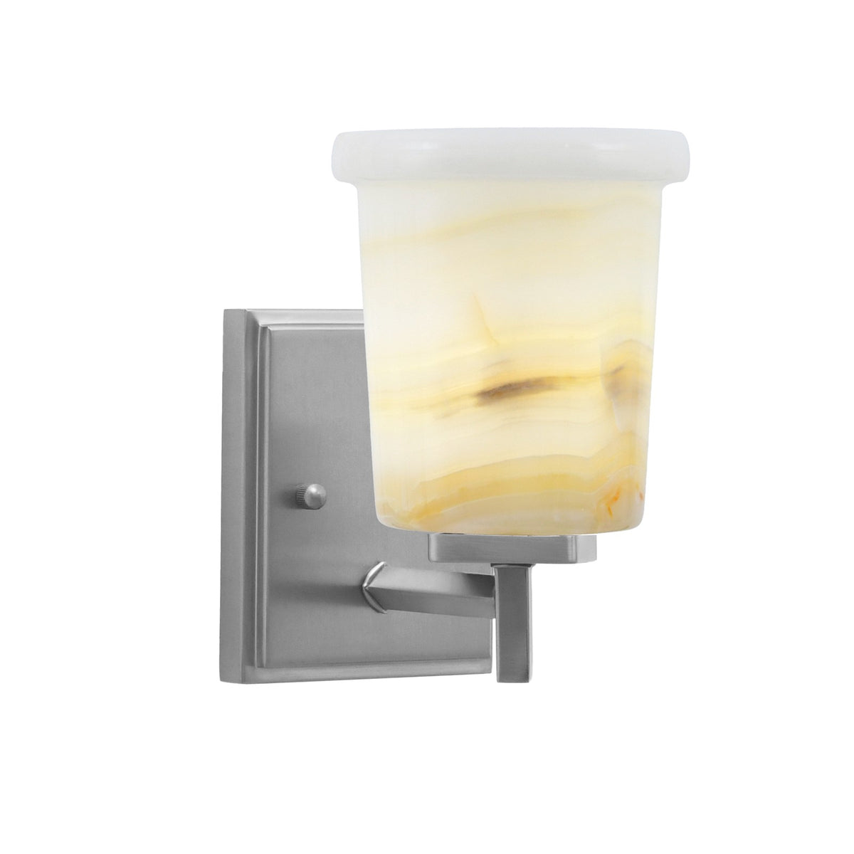 Toltec Franklin 9in 1-Light Wall Sconce | Modern Graphite and Natural Stone Shade | Bedroom & Hallway Accent Light | Model 1211-GP-4128