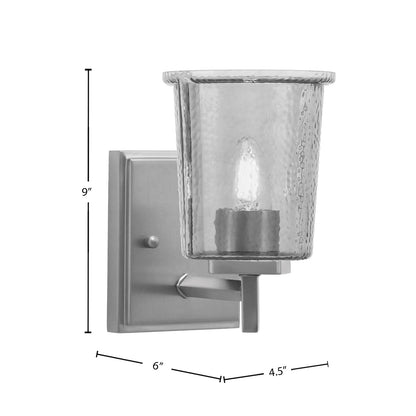 Toltec Franklin 9in 1-Light Wall Sconce | Modern Graphite and Smoke Bubble Glass | Bedroom & Hallway Accent Light | Model 1211-GP-5032