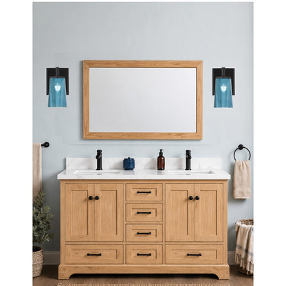 Toltec Franklin 10in 1-Light Wall Sconce | Modern Matte Black and Blue Gradient Glass | Bathroom & Hallway Accent Light | Model 1211-MB-265