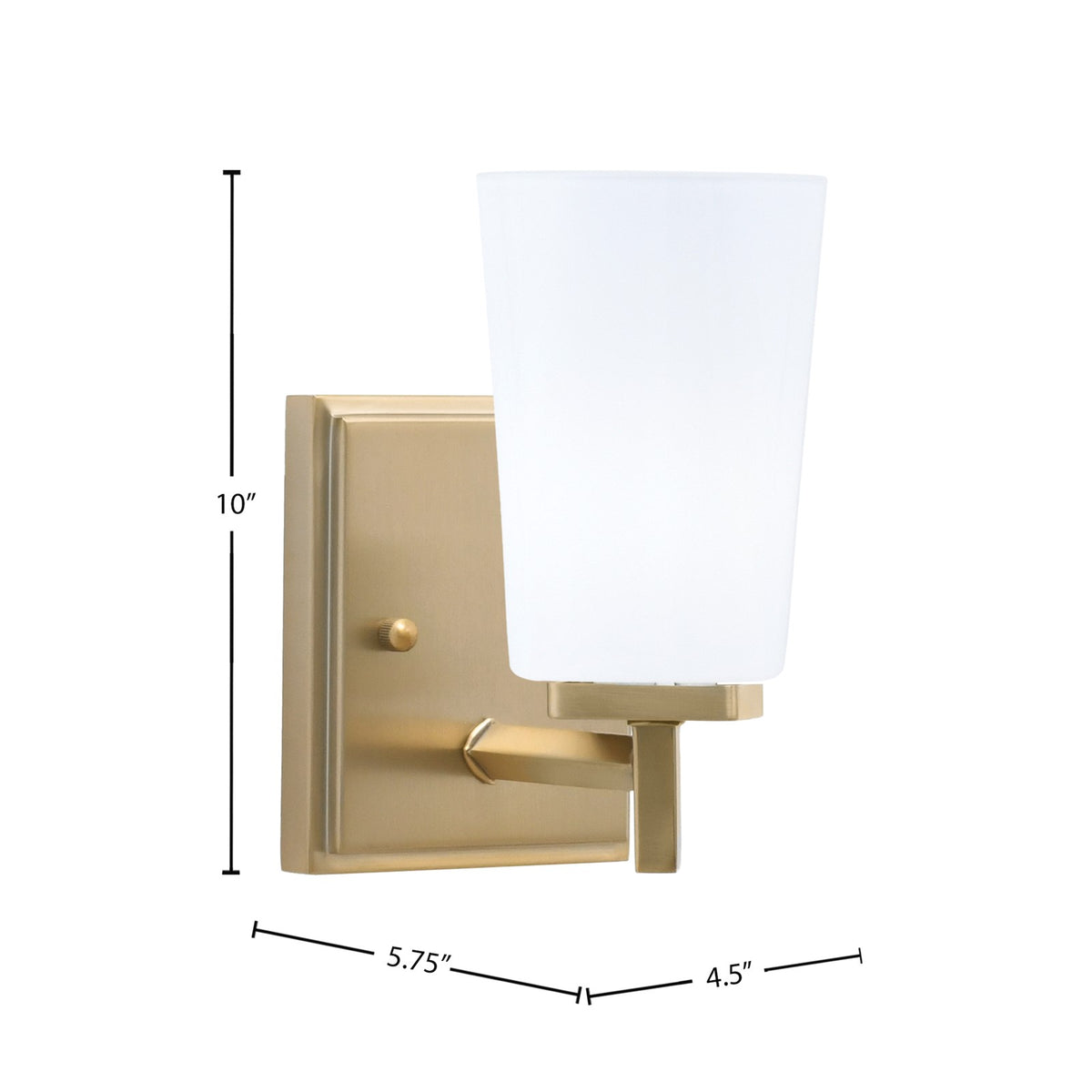 Toltec Franklin 10in 1-Light Wall Sconce | Modern New Age Brass and White Opal Glass | Bathroom & Hallway Accent Light | Model 1211-NAB-261