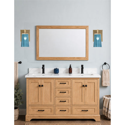 Toltec Franklin 1-Light Wall Sconce | New Age Brass and Blue Gradient Glass | Bathroom & Hallway Accent Light | Model 1211-NAB-265