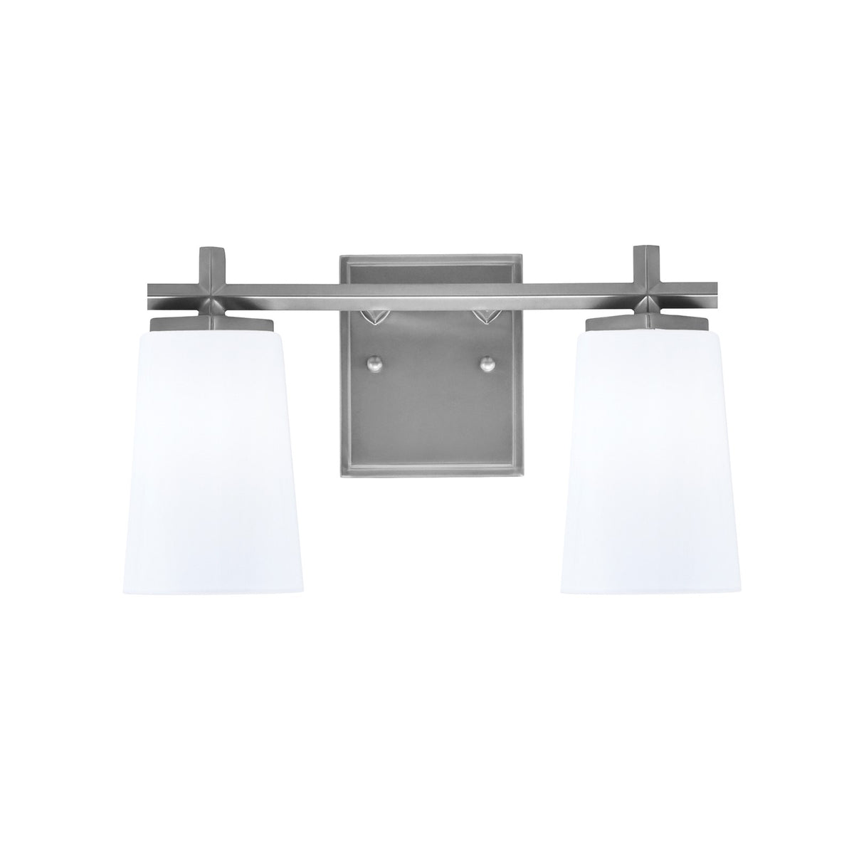 Toltec Franklin 2-Light Bath Bar | Graphite and White Opal Glass | Bathroom Vanity Light | 6.25 x 8.75 in | Model 1212-GP-261