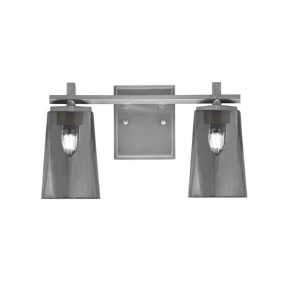 Toltec Franklin 2-Light Bath Bar | Graphite and Smoke Bubble Glass | Bathroom Vanity Light | 6.25 x 8.75 in | Model 1212-GP-262