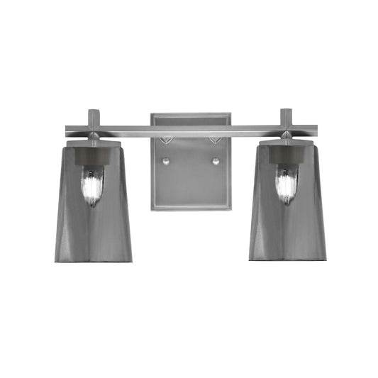 Toltec Franklin 2-Light Bath Bar | Graphite and Smoke Bubble Glass | Bathroom Vanity Light | 6.25 x 8.75 in | Model 1212-GP-262