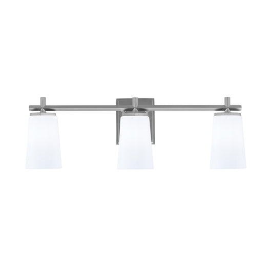 Toltec Franklin 3-Light Bath Bar | Graphite and White Opal Glass | Bathroom Vanity Light | 5.5 x 11.25 in | Model 1213-GP-261