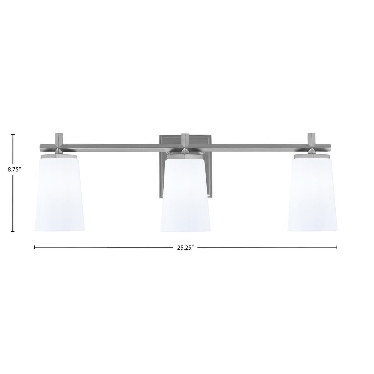 Toltec Franklin 3-Light Bath Bar | Graphite and White Opal Glass | Bathroom Vanity Light | 5.5 x 11.25 in | Model 1213-GP-261