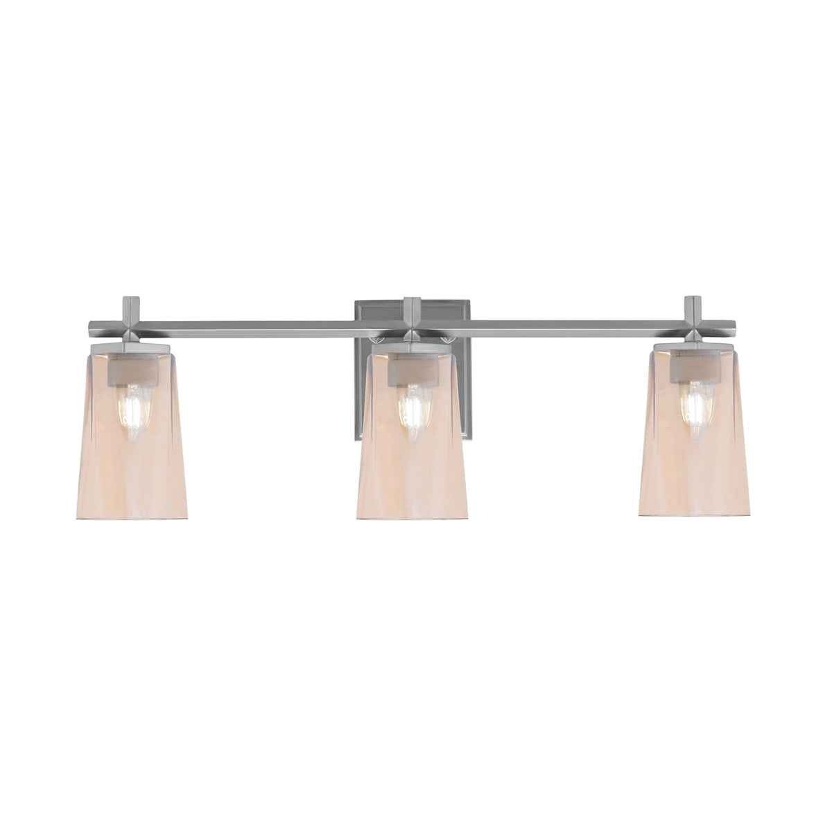Toltec Franklin 11.25in 3-Light Bath Bar | Modern Graphite and Amber Gradient Glass | Bathroom Vanity & Powder Room | 5.5 x 11.25 in | Model 1213-GP-263