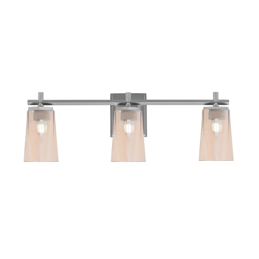 Toltec Franklin 11.25in 3-Light Bath Bar | Modern Graphite and Amber Gradient Glass | Bathroom Vanity & Powder Room | 5.5 x 11.25 in | Model 1213-GP-263