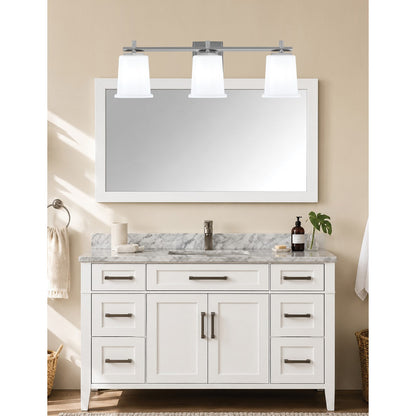 Toltec Franklin 10.25in 3-Light Bath Bar | Modern Graphite and White Opal Glass | Bathroom Vanity & Powder Room | 5.5 x 10.25 in | Model 1213-GP-5031