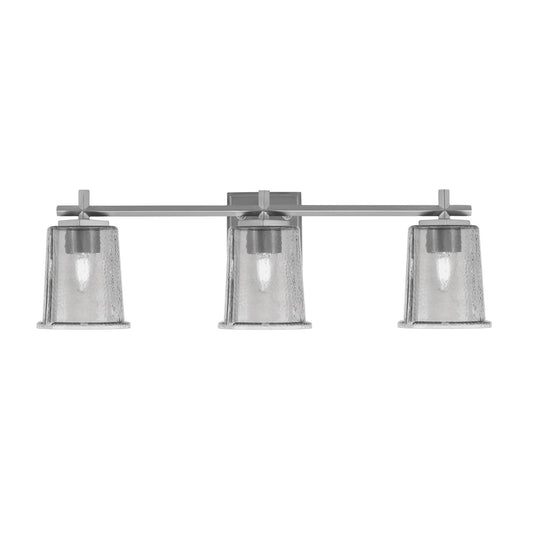 Toltec Franklin 10.25in 3-Light Bath Bar | Modern Graphite and Smoke Bubble Glass | Bathroom Vanity & Powder Room | 5.5 x 10.25 in | Model 1213-GP-5032