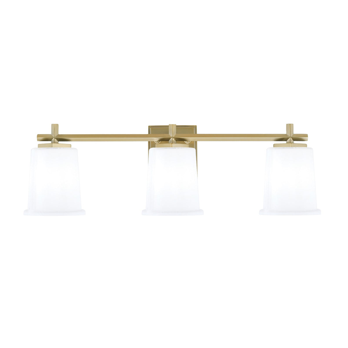 Toltec Franklin 3-Light Bath Bar | New Age Brass and White Opal Glass | Bathroom Vanity Light | 5.5 x 10.25 in | Model 1213-NAB-5031