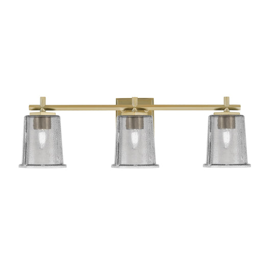 Toltec Franklin 3-Light Bath Bar | New Age Brass and Smoke Bubble Glass | Bathroom Vanity Light | 5.5 x 10.25 in | Model 1213-NAB-5032