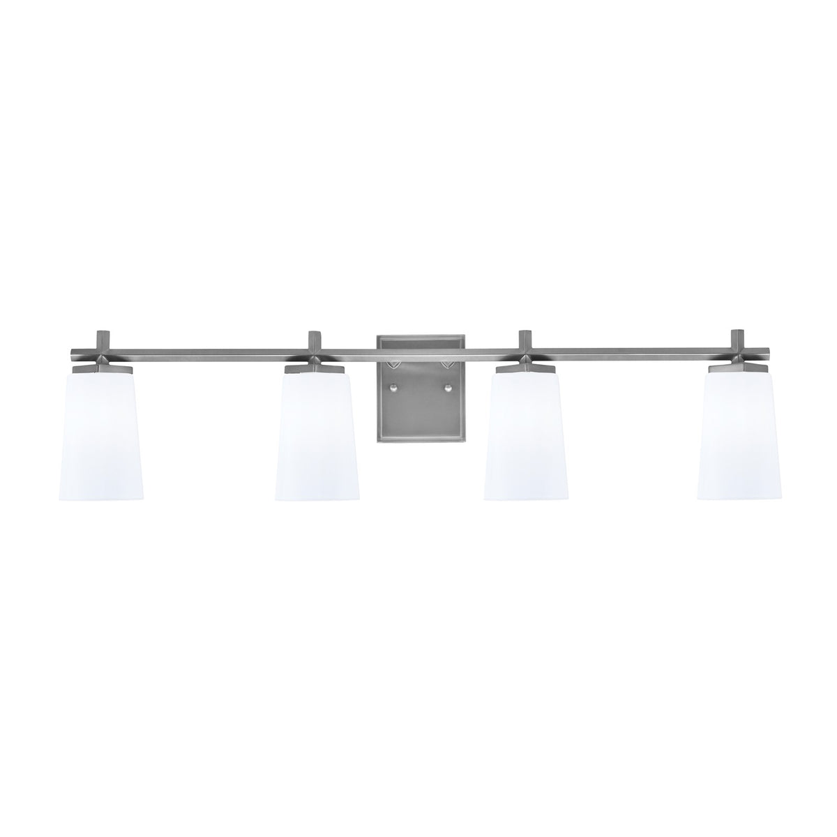 Toltec Franklin 4-Light Bath Bar | Graphite and White Opal Glass | Bathroom Vanity Light | 5.5 x 11.25 in | Model 1214-GP-261