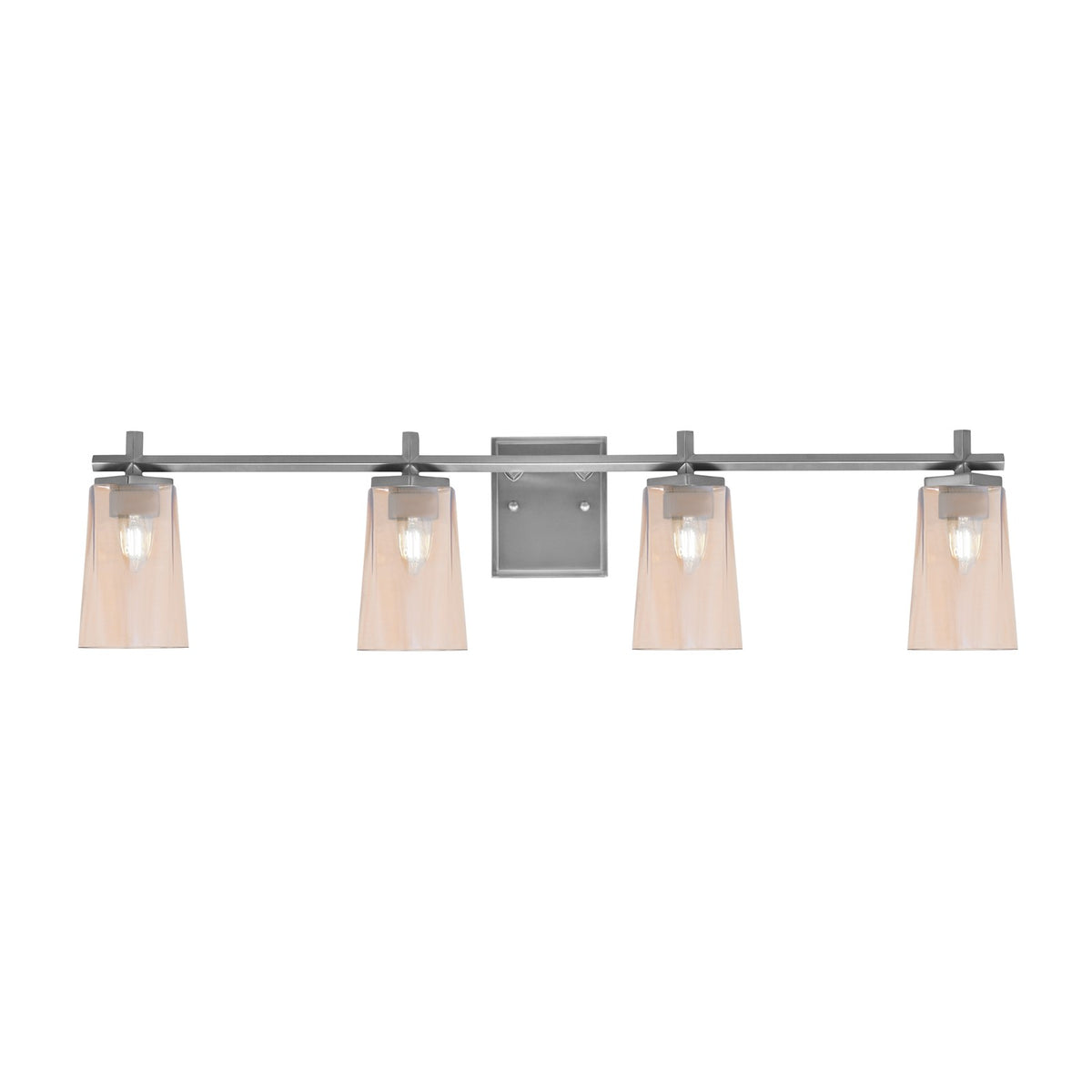 Toltec Franklin 4-Light Bath Bar | Graphite Steel and Amber Gradient Glass | Bathroom & Powder Room Vanity Light | 11.25in H | Model 1214-GP-263