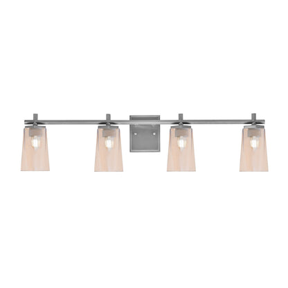 Toltec Franklin 4-Light Bath Bar | Graphite Steel and Amber Gradient Glass | Bathroom & Powder Room Vanity Light | 11.25in H | Model 1214-GP-263