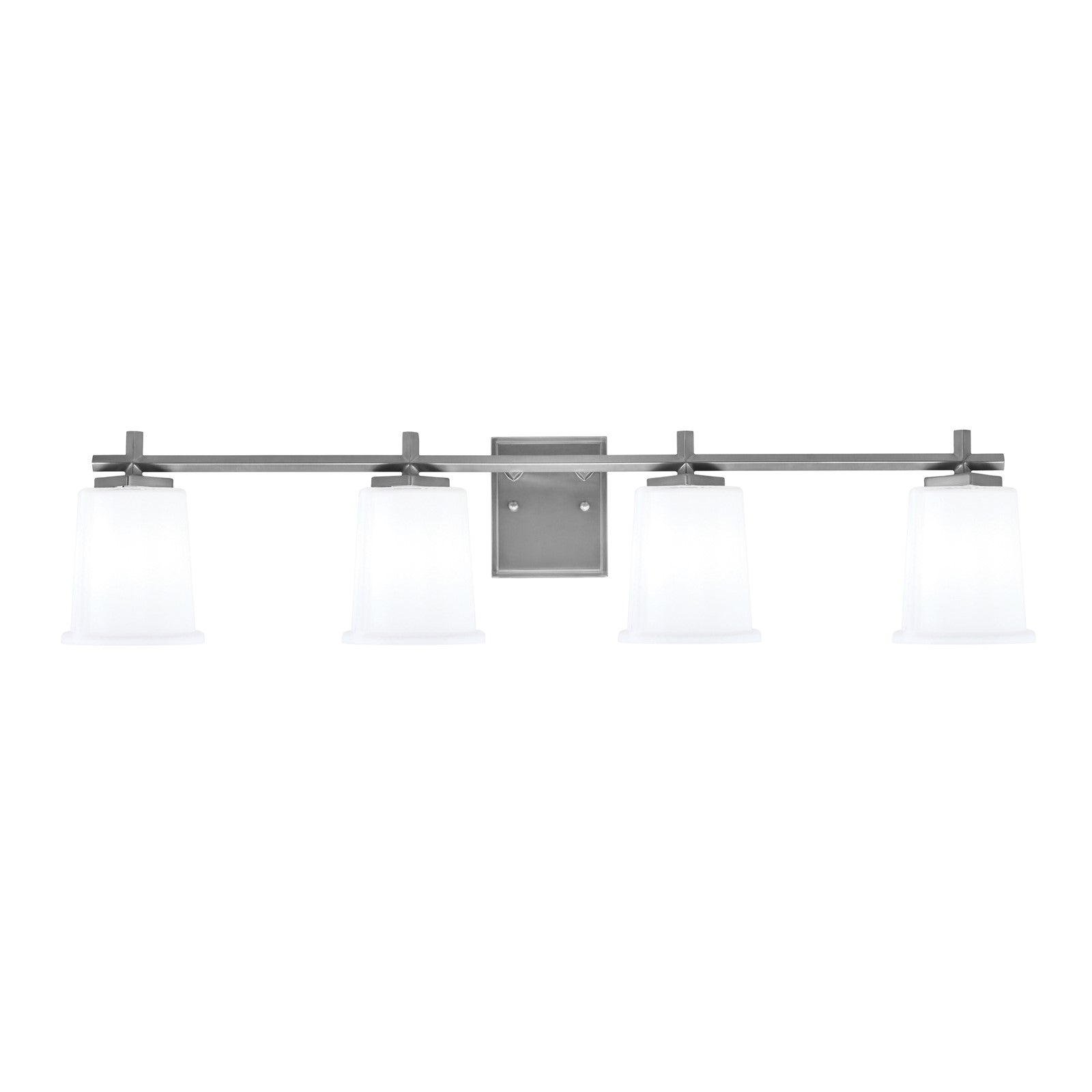 Toltec Franklin 4-Light Bath Bar | Graphite Steel and White Opal Glass | Bathroom & Powder Room Vanity Light | 10.25in H | Model 1214-GP-5031