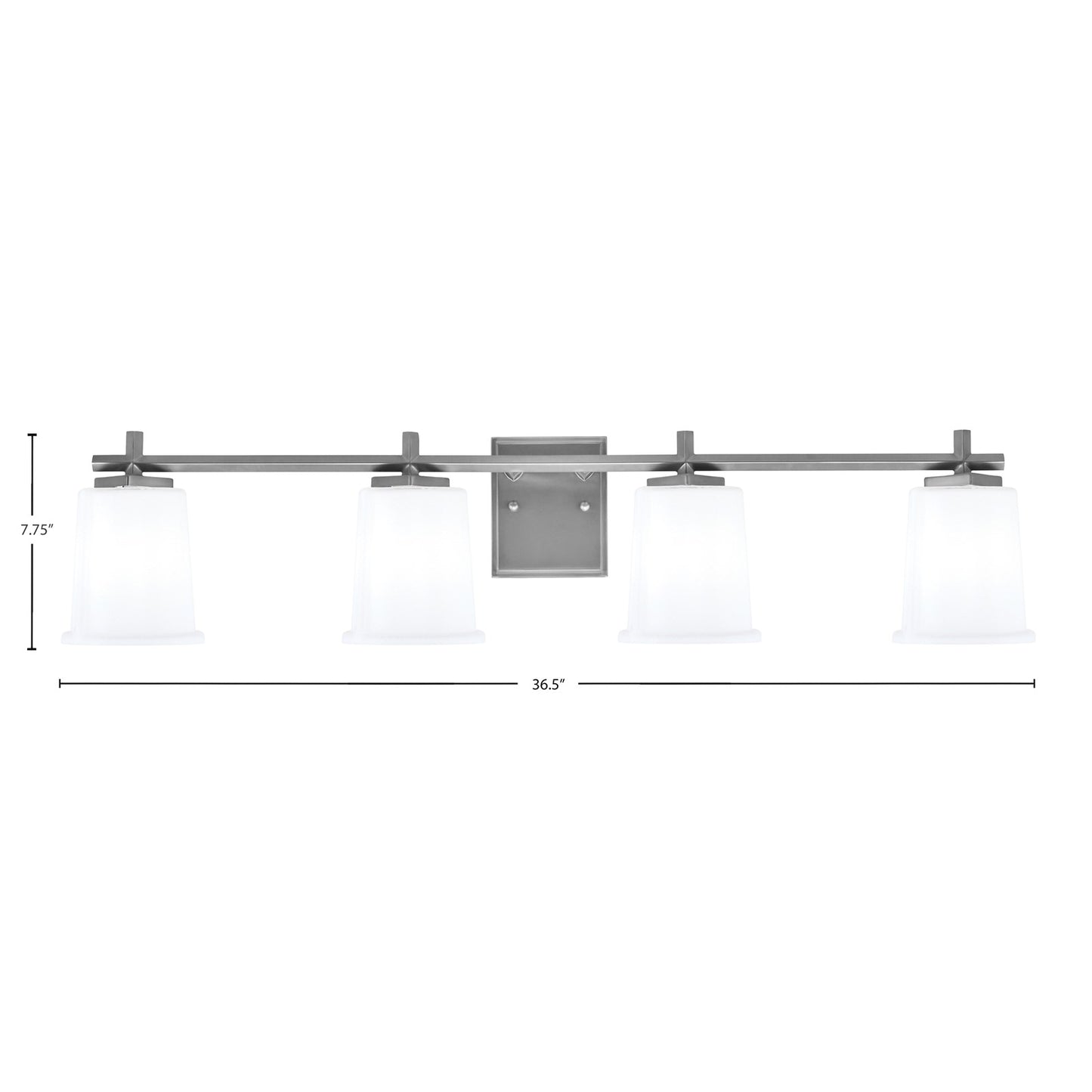 Toltec Franklin 4-Light Bath Bar | Graphite Steel and White Opal Glass | Bathroom & Powder Room Vanity Light | 10.25in H | Model 1214-GP-5031