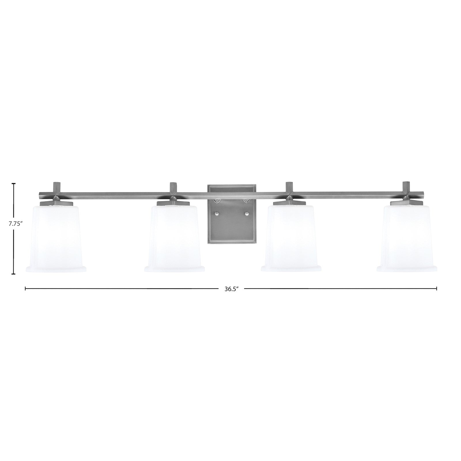 Toltec Franklin 4-Light Bath Bar | Graphite Steel and White Opal Glass | Bathroom & Powder Room Vanity Light | 10.25in H | Model 1214-GP-5031