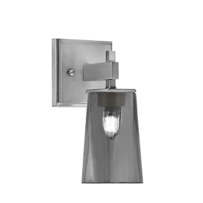 Toltec Corbin 1-Light Wall Sconce | Modern Graphite Steel and Smoke Bubble Glass | Bathroom & Hallway Vanity Light | Model 2311-GP-262