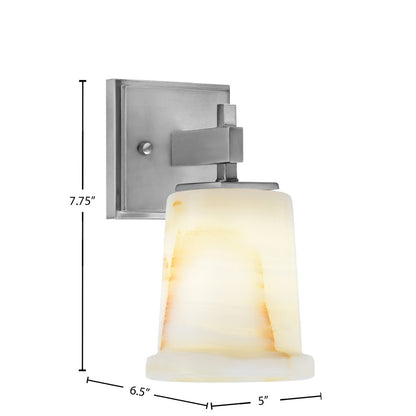 Toltec Corbin 7.75in 1-Light Wall Sconce | Modern Graphite and Natural Stone | Bathroom & Hallway | 5 x 6.5 x 7.75 in | Model 2311-GP-4128