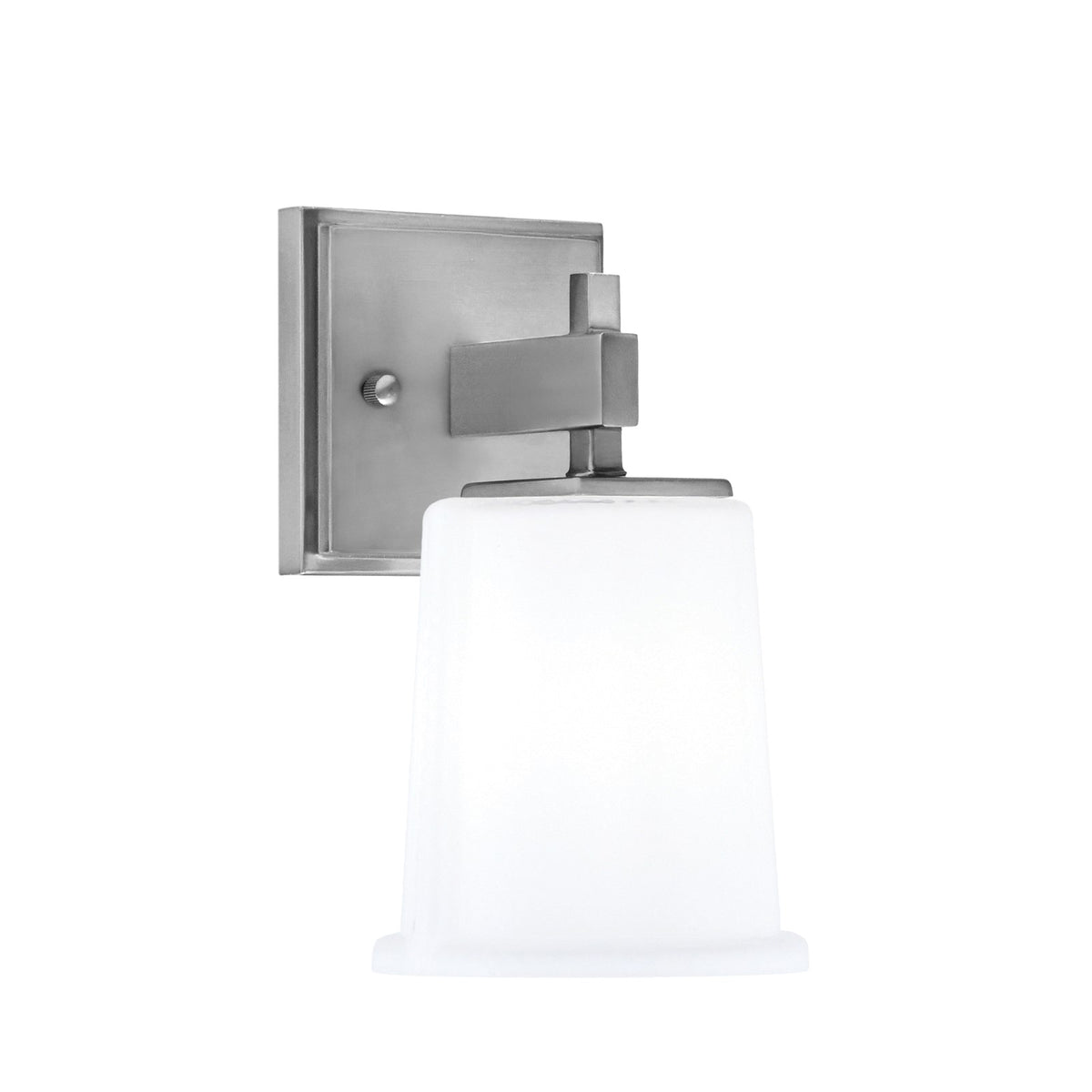 Toltec Corbin 1-Light Wall Sconce | Modern Graphite Steel and White Opal Glass | Bathroom & Hallway Vanity Light | Model 2311-GP-5031