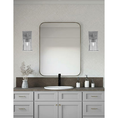 Toltec Corbin 7.75in 1-Light Wall Sconce | Modern Graphite and Smoke Bubble Glass | Bathroom & Hallway | 5 x 6.5 x 7.75 in | Model 2311-GP-5032
