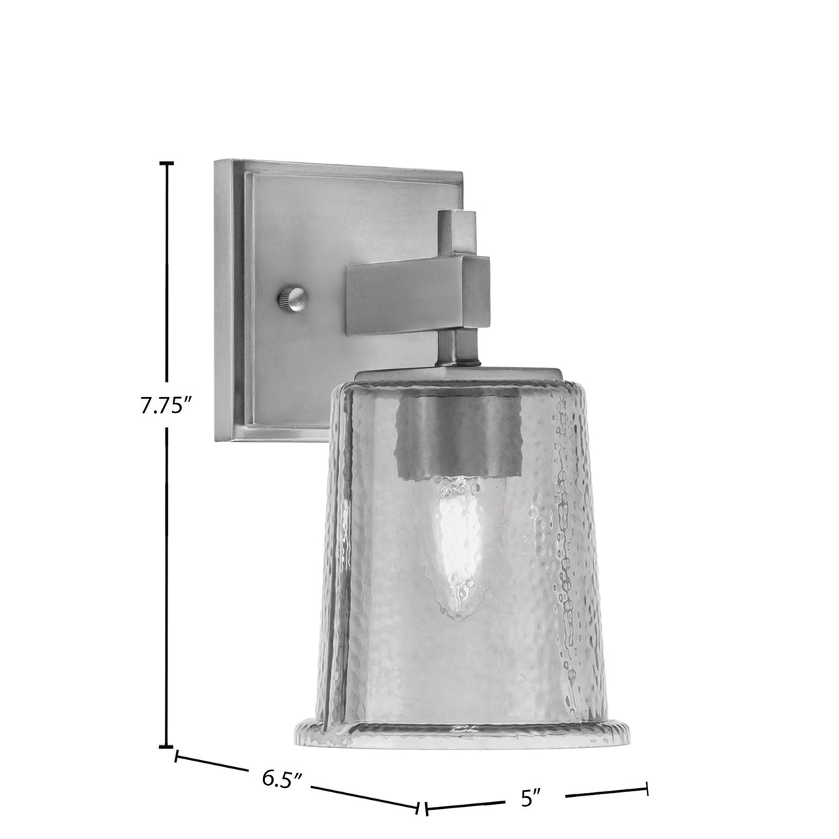 Toltec Corbin 7.75in 1-Light Wall Sconce | Modern Graphite and Smoke Bubble Glass | Bathroom & Hallway | 5 x 6.5 x 7.75 in | Model 2311-GP-5032